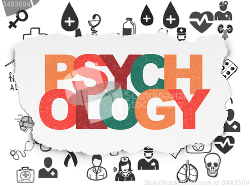 Image of Health concept: Psychology on Torn Paper background