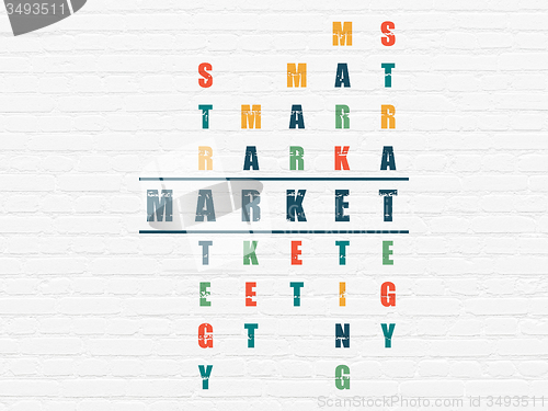 Image of Advertising concept: Market in Crossword Puzzle