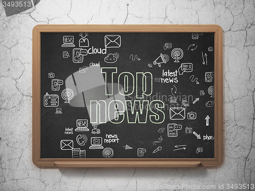 Image of News concept: Top News on School Board background