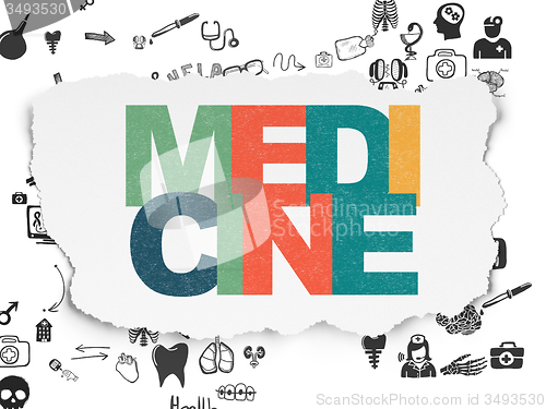 Image of Healthcare concept: Medicine on Torn Paper background