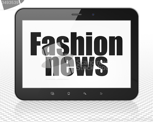 Image of News concept: Tablet Pc Computer with Fashion News on display