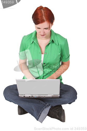 Image of Working on a laptop