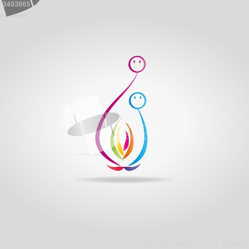 Image of abstract flame with faces