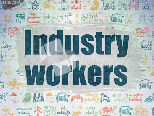 Image of Manufacuring concept: Industry Workers on Digital Paper background
