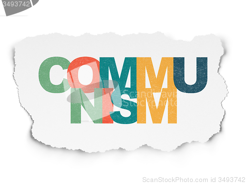 Image of Politics concept: Communism on Torn Paper background