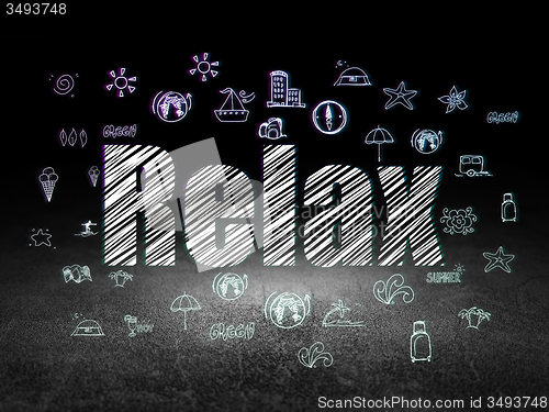 Image of Vacation concept: Relax in grunge dark room