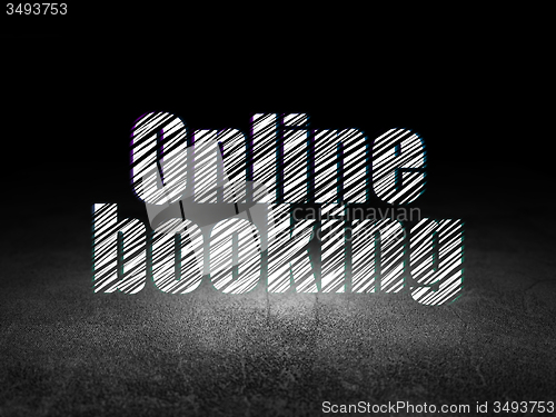 Image of Travel concept: Online Booking in grunge dark room