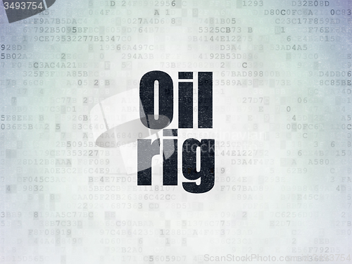 Image of Manufacuring concept: Oil Rig on Digital Paper background