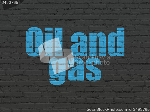 Image of Manufacuring concept: Oil and Gas on wall background