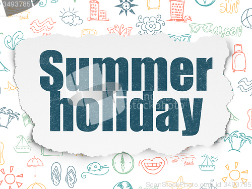 Image of Tourism concept: Summer Holiday on Torn Paper background