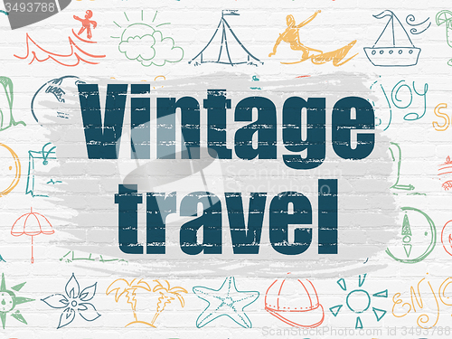 Image of Travel concept: Vintage Travel on wall background
