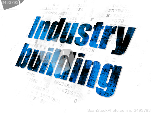 Image of Manufacuring concept: Industry Building on Digital background
