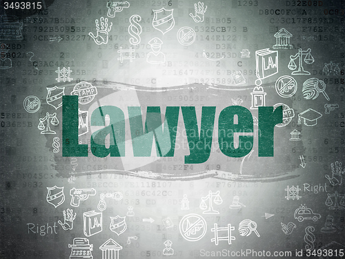 Image of Law concept: Lawyer on Digital Paper background
