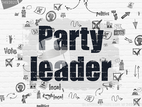 Image of Politics concept: Party Leader on wall background