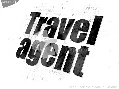 Image of Vacation concept: Travel Agent on Digital background