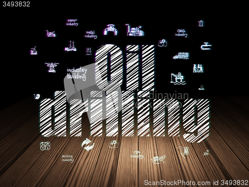 Image of Industry concept: Oil Drilling in grunge dark room
