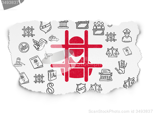 Image of Law concept: Criminal on Torn Paper background