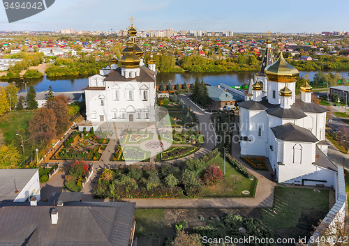 Image of Aerial view on Holy Trinity Monastery. Tyumen