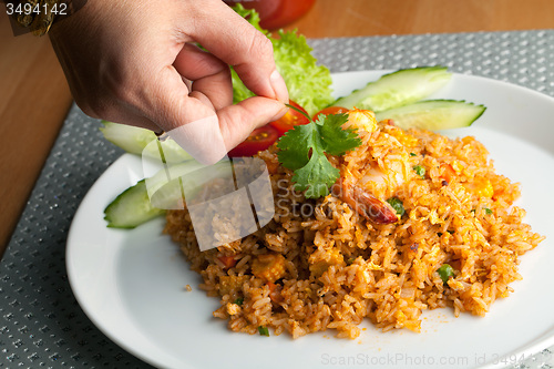 Image of Sriracha Fried Rice with Shrimp