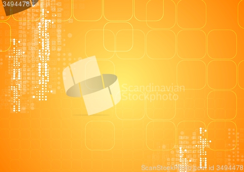 Image of Yellow orange tech geometric background