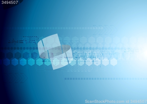 Image of Blue hi-tech background with geometric elements