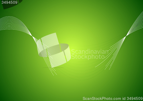 Image of Concept green art background with torn waves