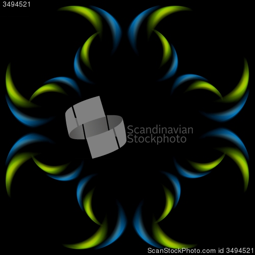 Image of Green blue pattern on black background