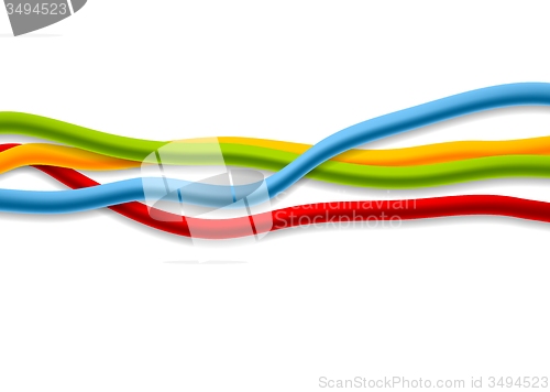 Image of Isolated bright vector wires on white background