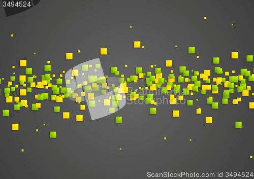 Image of Green and orange squares on dark background