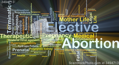 Image of Elective abortion background concept glowing