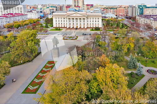 Image of Bird eye view on Tyumen region government. Russia