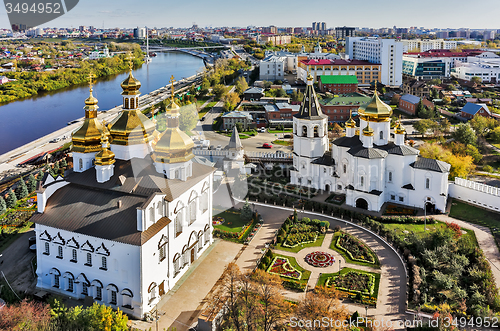 Image of Aerial view on Holy Trinity Monastery. Tyumen