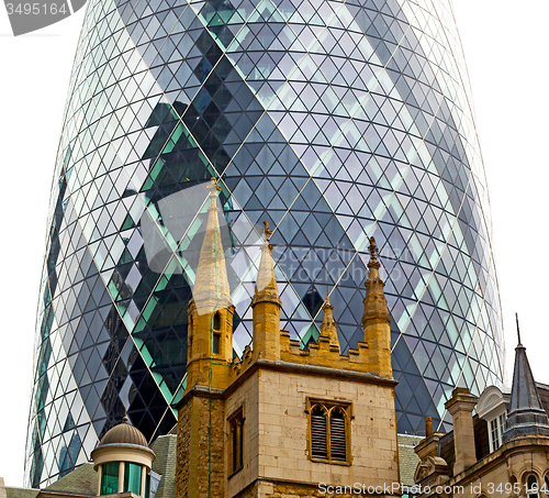 Image of new     building in london skyscraper      financial district an