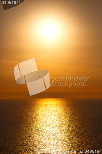 Image of in santorini    greece sunset and the sky mediterranean red sea