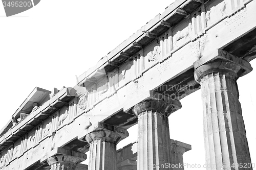 Image of historical   athens in greece the old architecture and historica