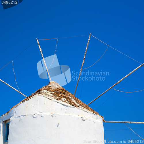 Image of old mill in santorini greece europe  and the sky