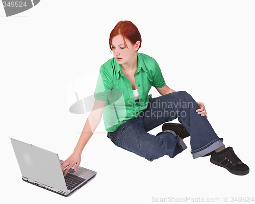 Image of Teenage girl with laptop