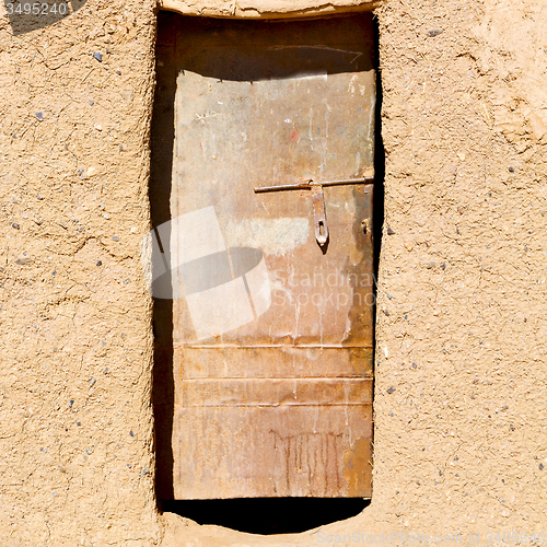 Image of old door in morocco africa ancien and wall ornate brown