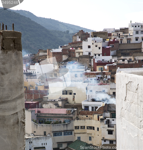 Image of constructions from high in the       village    morocco africa f