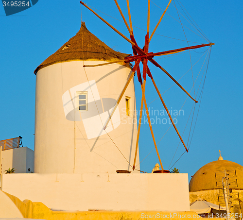 Image of old mill in santorini greece europe  and the sky sunrise