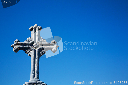 Image of in   greece a cross   cloudy sky