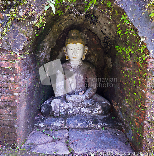 Image of Buddha image in Mrauk U, Myanmar