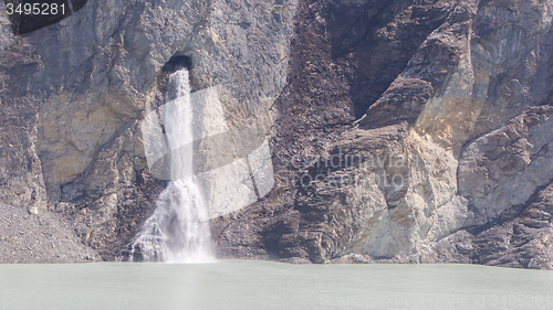 Image of Waterfall at Lake Dix - Dam Grand Dixence - Switzerland