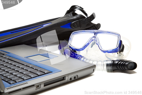 Image of Snorkeling and laptop