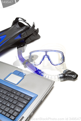 Image of Snorkeling and laptop