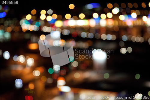 Image of colorful bright lights on dark night background