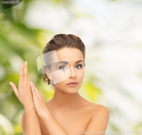 Image of beautiful woman with updo