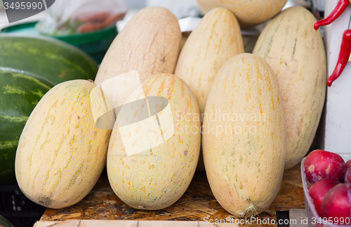Image of close up of melon at street farmers market