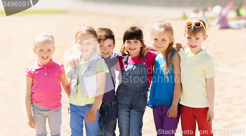 Image of group of happy kids on children playground