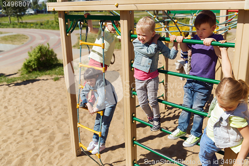 Image of group of happy kids on children playground